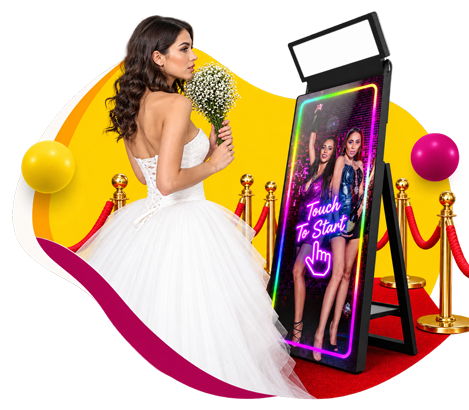 Interactive Mirror Photobooth in Mauritius by Aura 360 for weddings and events